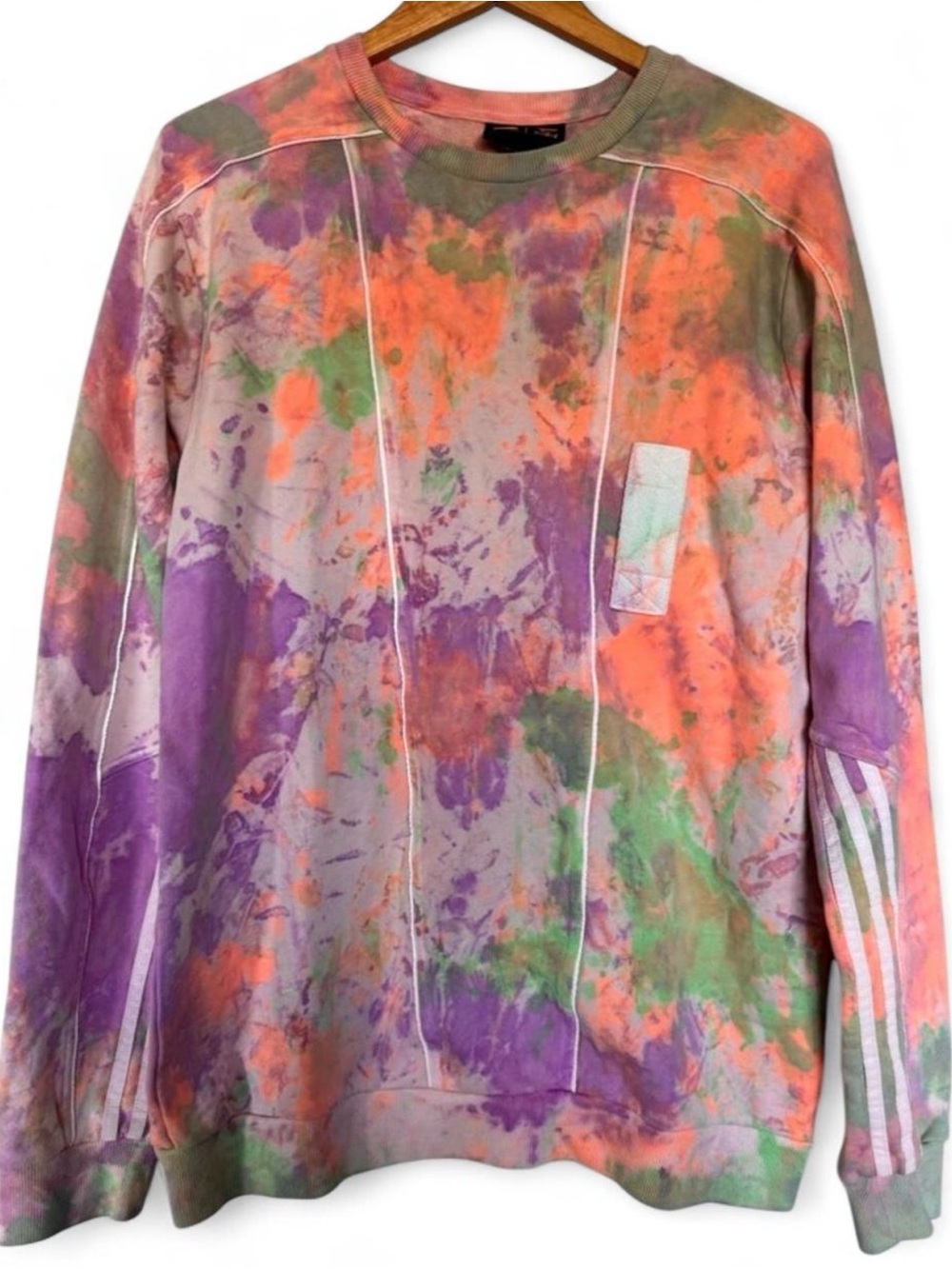 Pharrell Williams adidas Multicolor Tie-Dye Crewneck Sweatshirt